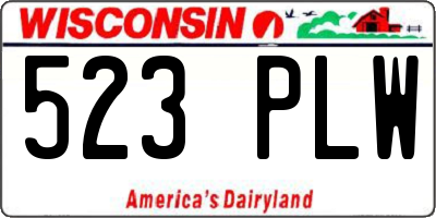 WI license plate 523PLW