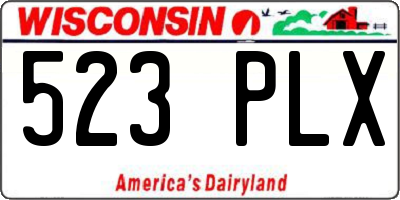 WI license plate 523PLX