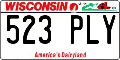 WI license plate 523PLY