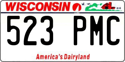 WI license plate 523PMC