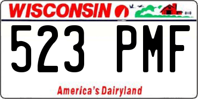 WI license plate 523PMF
