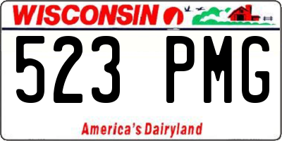 WI license plate 523PMG