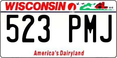 WI license plate 523PMJ