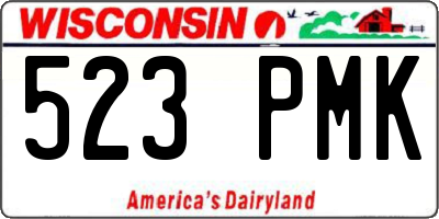 WI license plate 523PMK