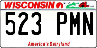 WI license plate 523PMN
