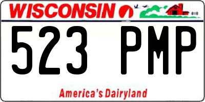 WI license plate 523PMP