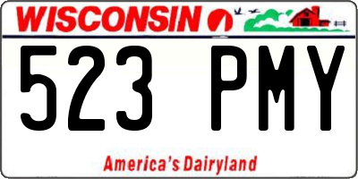 WI license plate 523PMY