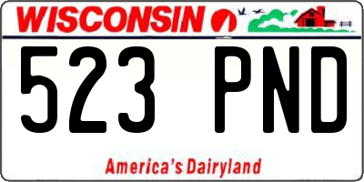 WI license plate 523PND