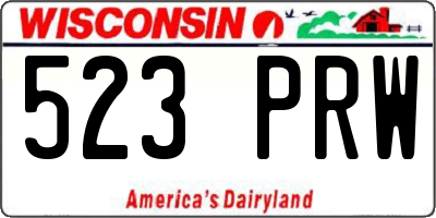 WI license plate 523PRW