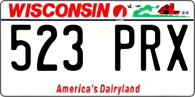 WI license plate 523PRX