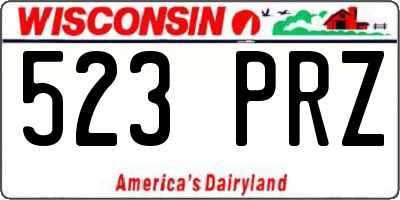 WI license plate 523PRZ