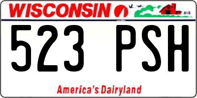 WI license plate 523PSH