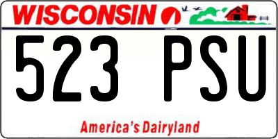 WI license plate 523PSU