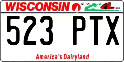 WI license plate 523PTX