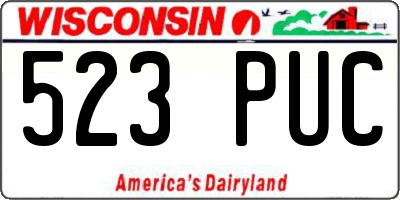 WI license plate 523PUC