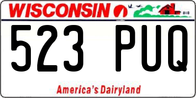 WI license plate 523PUQ