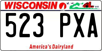 WI license plate 523PXA