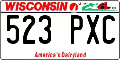 WI license plate 523PXC