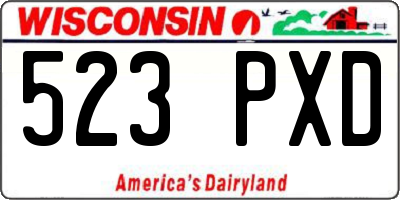 WI license plate 523PXD