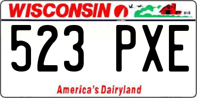 WI license plate 523PXE