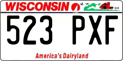 WI license plate 523PXF