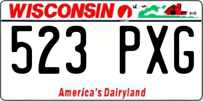 WI license plate 523PXG