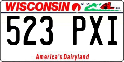 WI license plate 523PXI