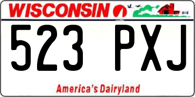 WI license plate 523PXJ