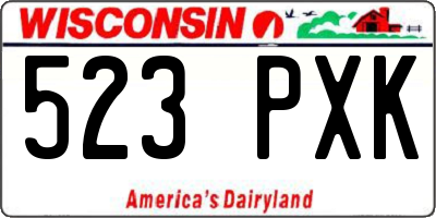 WI license plate 523PXK