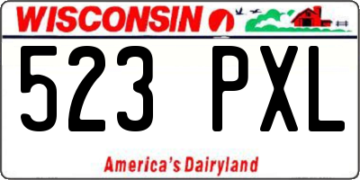 WI license plate 523PXL