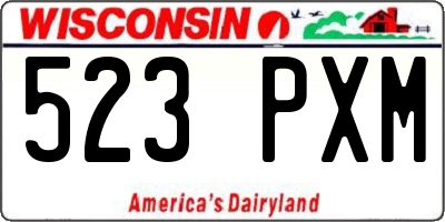 WI license plate 523PXM