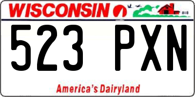 WI license plate 523PXN