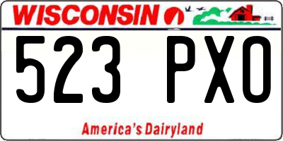 WI license plate 523PXO