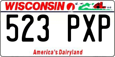 WI license plate 523PXP