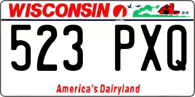 WI license plate 523PXQ
