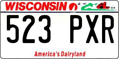 WI license plate 523PXR