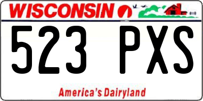 WI license plate 523PXS