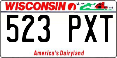 WI license plate 523PXT