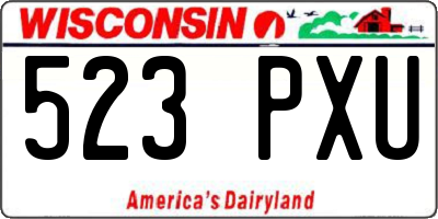 WI license plate 523PXU