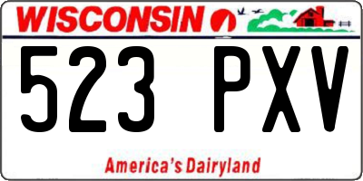 WI license plate 523PXV