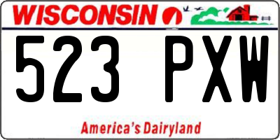 WI license plate 523PXW