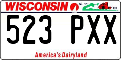 WI license plate 523PXX