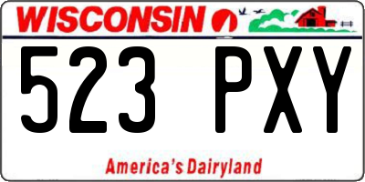 WI license plate 523PXY