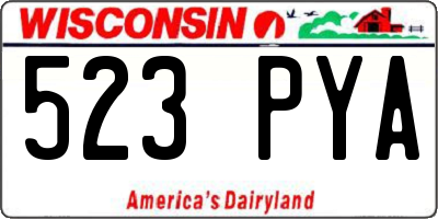 WI license plate 523PYA
