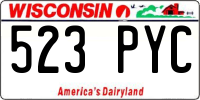 WI license plate 523PYC