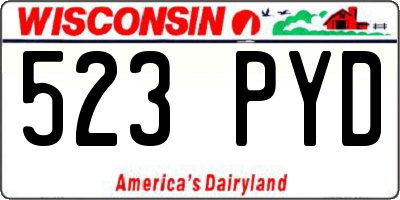 WI license plate 523PYD