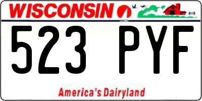 WI license plate 523PYF