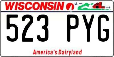 WI license plate 523PYG