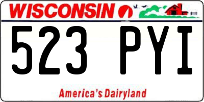 WI license plate 523PYI