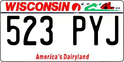 WI license plate 523PYJ